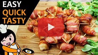 Bacon Wrapped Chicken  Chicken Bites Wrapped in Bacon  Appetizer Recipes  Recipe Videos [upl. by Jara746]