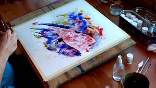 Brusho ink painting demonstration part 1 [upl. by Orlosky373]