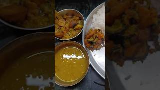 lunch menu bengali lunch food eating bori begun diye bata macher jhalpeyaj dal alu borboti vaja [upl. by Kcinnay]