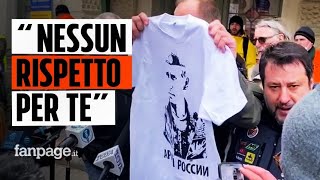 Salvini contestato in Polonia il sindaco di Przemysl non lo riceve e mostra la maglietta di Putin [upl. by Adehsar]