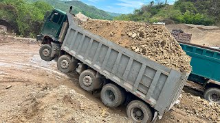 Truck wheelie with heavy load   POZZOLAN MINING  S4•E9 [upl. by Walter]