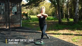 Plate Drop Curtsey Squat [upl. by Charlot]