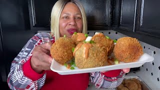 How To Make Louisiana Fried Boudin Balls and Spicy Cajun Sauce  Cook With Me  Easy Recipes [upl. by Michigan376]