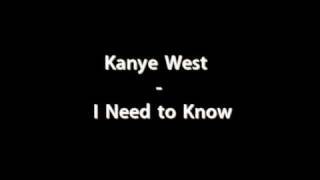 Kanye West  I need to know [upl. by Tartaglia]