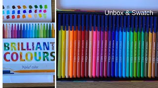 STAEDTLER TRIPLUS COLOR 30 BRILLIANT COLOURS PENS  UNBOX amp SWATCH [upl. by Colombi]