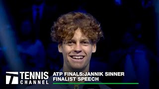 Jannik Sinner Speaks to His Home Crowd After Loss to Djokovic ATP Finals Finalist Speech [upl. by Sisto]