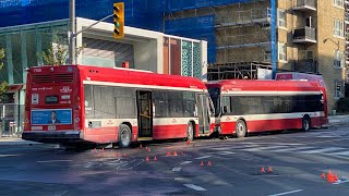 Short TTC 7100 and 7303 crash incident at Eglinton amp Bathurst [upl. by Rosio]