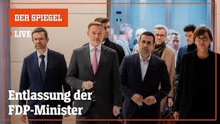 Livestream Bundespräsident Steinmeier entlässt FDPMinister  DER SPIEGEL [upl. by Savory]