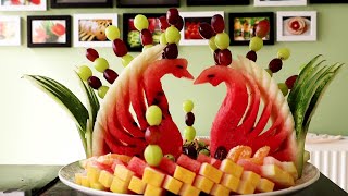 DIY Fruit Art  Simple Watermelon Swan Tricks🍉🍉 [upl. by Ahgem399]