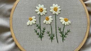 simple flower hand embroidery tutorial [upl. by Dleifrag]