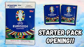 NEW Topps Euro 2024 sticker collection starter pack opening [upl. by Mclaughlin283]