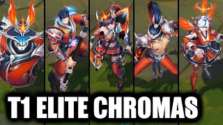 All T1 Skins Exclusive Elite Chromas League of Legends [upl. by Mirielle937]