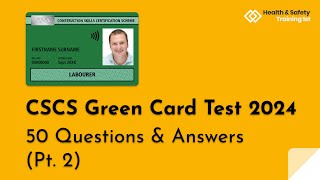 CSCS Green Card Mock Test 2024  50 More Questions amp Answers [upl. by Nolra]