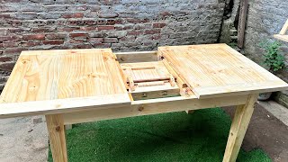 Ideas woodworking  Build a smart extendable dining table [upl. by Wj]