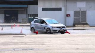 Track Test ABS amp ESC demonstrations with the Proton Iriz  Proton Suprima [upl. by Anyar]