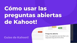 Cómo usar las preguntas abiertas de Kahoot [upl. by Templeton850]