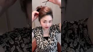 Quick and easy girls hairstyle 💙✂️ Short hair style amplong hair style shorts tutorial tiktok [upl. by Nosliw]