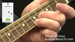 How to Play a Two Finger A Chord on the Mandolin • AcousticMusicTVcom [upl. by Hofmann]