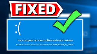 How To Fix Windows 10 Error Kmode Exception Not Handled [upl. by Coleville]