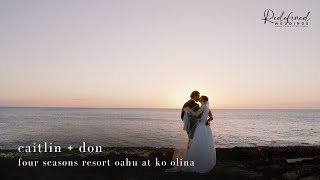 Four Seasons Resort Oahu at Ko Olina  Oahu Hawaii Wedding Film [upl. by Ahsakat830]