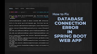 How to fix database connectivity error in spring boot web application [upl. by Tlok]