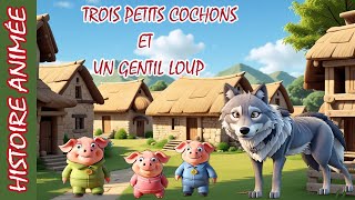 Le loup Les Trois Petits Cochons dessins animés en français les 3 petits cochons conte audio [upl. by Yrolg85]