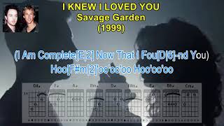 I KNEW I LOVED YOU BEFORE I MET YOU Savage Garden 1999Karaoke Scrolling LyricsGuitar Chords [upl. by Pardo]