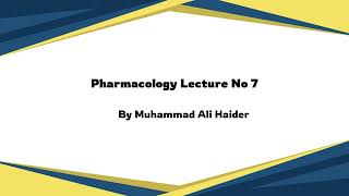 pharmacology lecture No7 katzung pharmacokinetics pharmacodynamics agonist antagonist [upl. by Mag]