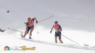 Thrilling finish to womens relay at 2021 Nordic World Ski Championships  NBC Sports [upl. by Ralleigh]