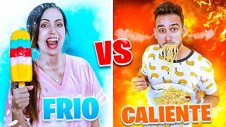 Comiendo FRÍO VS CALIENTE por 24 Horas con Mi Mejor Amigo 🥵🥶 Sandra Cires Art [upl. by Skipp]