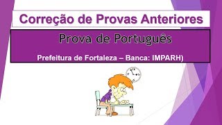 CORREÇÃO PROVA DE PORTUGUÊS BANCA IMPARH EDITAL 672019 [upl. by Apollus]