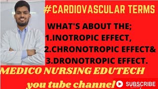 INOTROPIC EFFECT CHRONOTROPIC EFFECTampDRONOTROPOC EFFECT CARDIOVASCULAR TERMS  VIDEO28SERIES1 [upl. by Donough11]