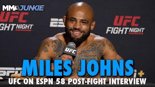 Miles Johns Calls for UFC Main Event With Ricky Simon  UFC on ESPN 58 [upl. by Blockus]