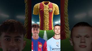 Guess the banana jersey for ronaldo and haaland and messi goat shorts footballguess [upl. by Serdna]