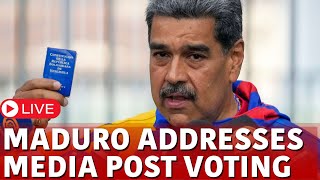 Venezuela Presidential Election 2024 Live  President Maduro Addresses Media After Casting Vote Live [upl. by Noyrb]