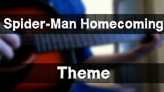 SpiderMan Homecoming  Theme Marvel Intro  Fingerstyle Guitar Cover TAB [upl. by Rollo]