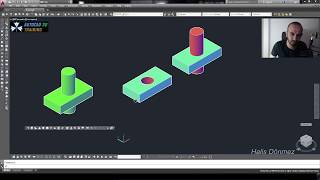 AutoCAD Eğitimi  Autocad 3D 05  3D Düzenleme Komutları union subtrack intersect AutoCAD Training [upl. by Ear993]