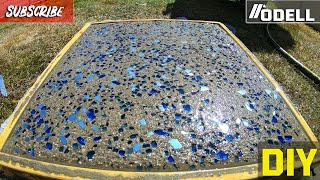 How to Make GLASS CONCRETE Stepping Stone Pavers [upl. by Rainie]