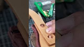 How to use brass rivets leather bag leatherbackpack shortscopper rivet leathercraft diy [upl. by Oremo]