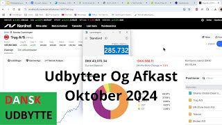 OKTOBER 2024  Mine UDBYTTER og Afkast for måneden  Dansk Udbytte  Investering og Penge [upl. by Sokcin115]