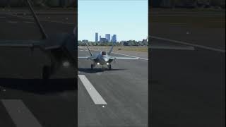 F22 slow Descent into a A landing in MSFS2020 shorts [upl. by Ardnoik]