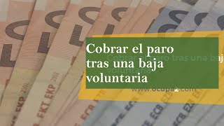 ¿Se puede cobrar el paro tras una baja voluntaria [upl. by Naedan]