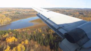 Nolinor Convair CV580 Landing at Rouyn Noranda Canada  Window View [upl. by Ecahc]