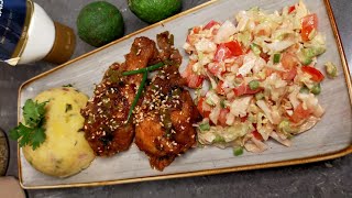 Double fried chicken with Mashed Green Bananas [upl. by Remos]