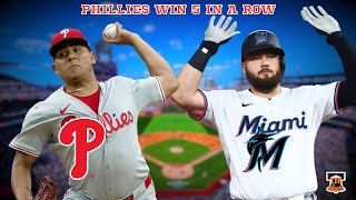 PHILLIES BEAT THE MARLINS 52 RANGER SUAREZ VELOCITY CONCERNS BRYSON STOTT GOES YARD [upl. by Adlihtam854]