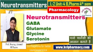 Neurotransmitters  GABA Dopamine Glutamate Glycine  L2 Unit4  PharmacologyI [upl. by Ricard795]