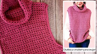 Chaleco a crochet para mujer ¡SÚPER FÁCIL y paso a paso [upl. by Crane]