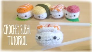 How to crochet cute kawaii Sushi  Amigurumi Tutorial [upl. by Somisareg]