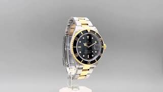 Preowned Rolex Submariner Date Black DIal 16613LN Stainless Steel18K Gold 360 view [upl. by Veronica]