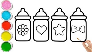 Drawing Baby Bottles for Kids  Fun and Easy Tutorial [upl. by Lipscomb]